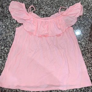 pink ruffle tank top